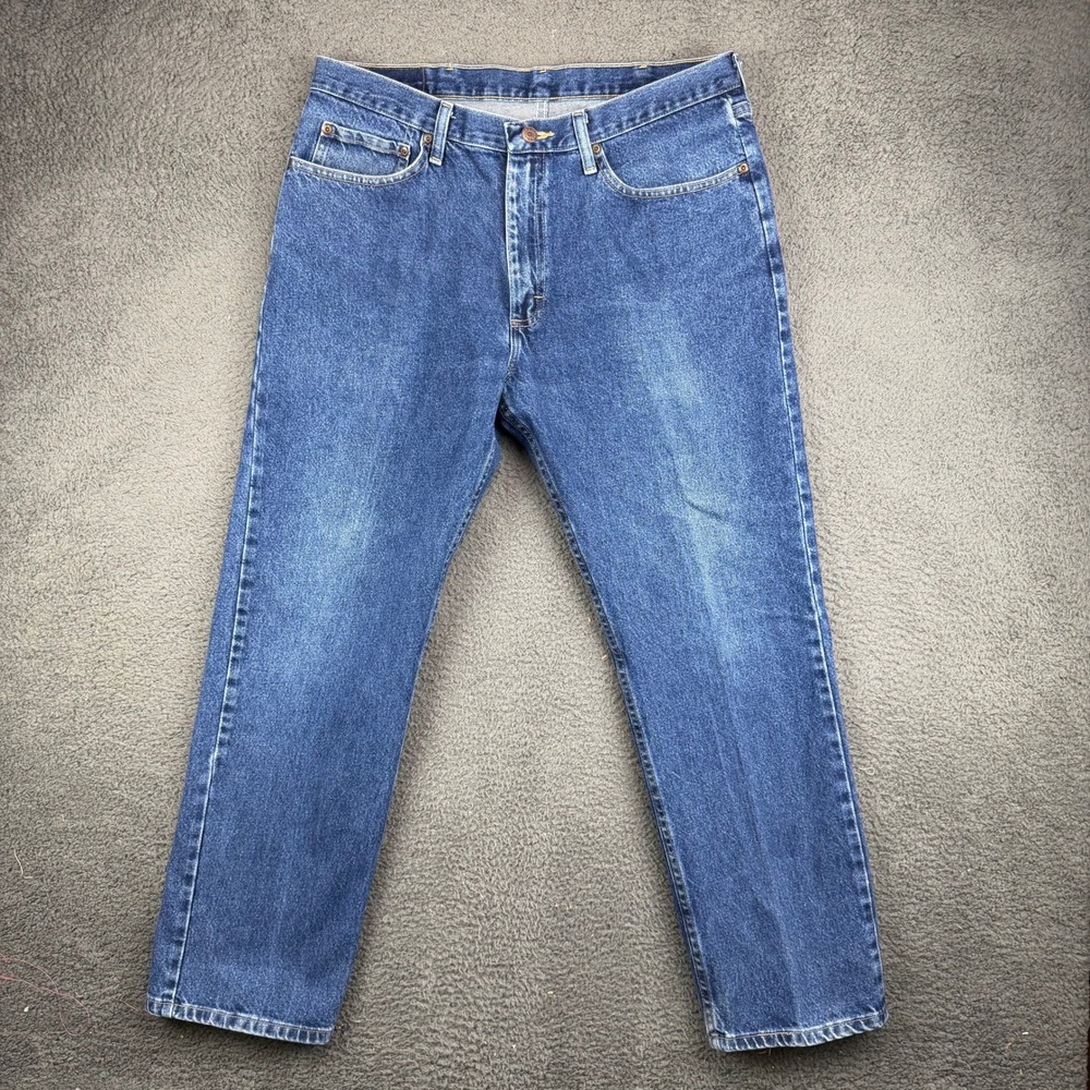 Wrangler Regular Fit Blue Denim Jeans Mens 36x29 85501MR Medium Wash Cotton